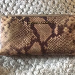 Michael Kors Jet Set Travel Python Embossed Wallet